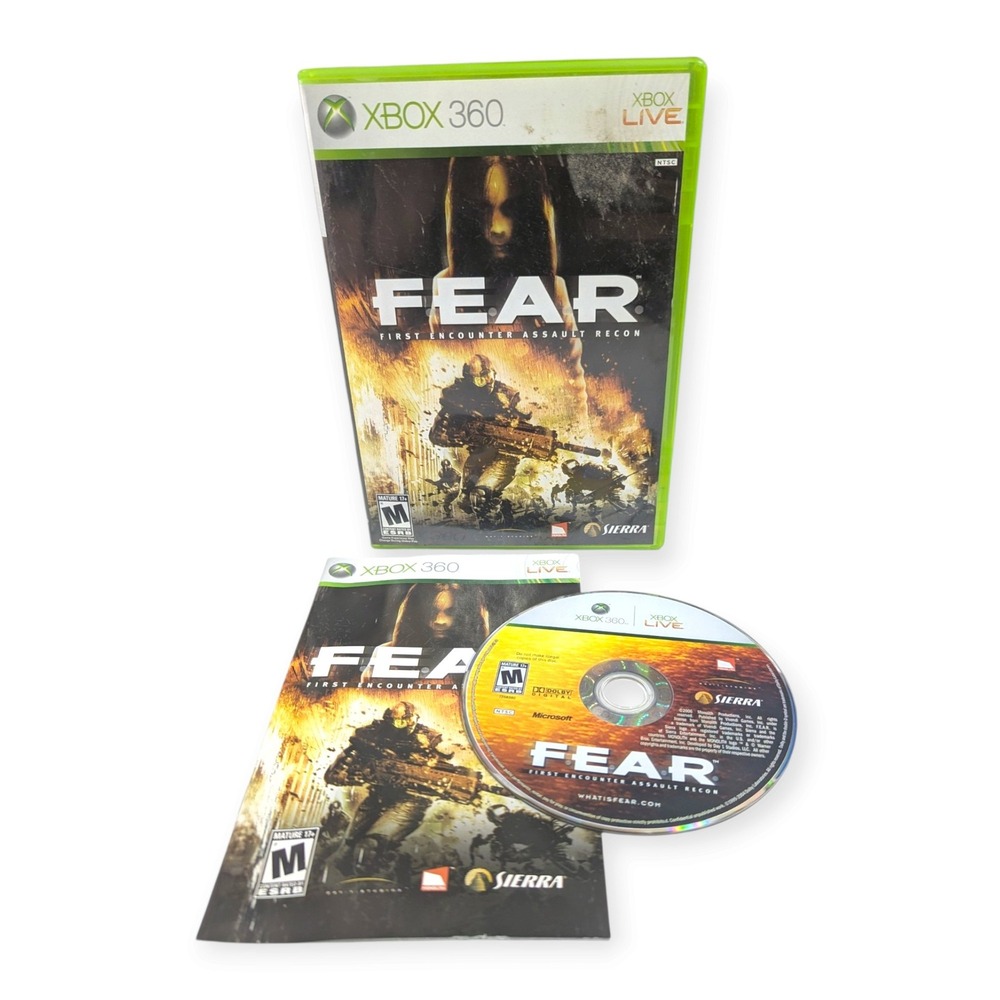 FEAR First Encounter Assault Recon Xbox 360 Sierra FPS Horror Game CIB